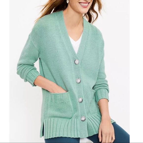 Loft Sweaters | Loft Womens Green Cardigan Sweater.Size XL | Color: Green | Size: XL | Alleyenriquez's Closet